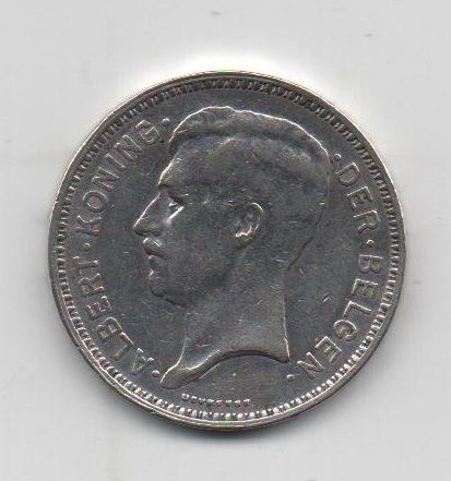 BELGICA DEL AÑO 1934 DE 20 FRANCOS